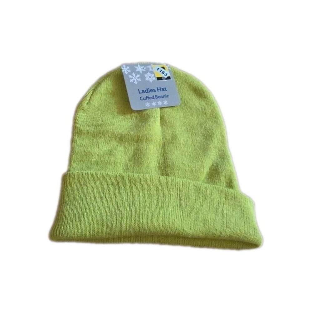 Unbranded‎ Winter Beanie Yellow/Green Ladies One Size NEW #1163